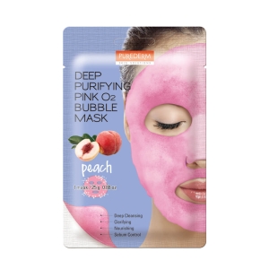 PUREDERM Głęboko oczyszczająca różowa maseczka bąbelkująca z brzoskwinią, 25  g