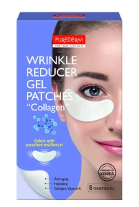 PUREDERM Żelowe przeciwzmarszczkowe płatki pod oczy KOLAGEN 6 szt.