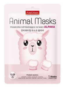 PUREDERM Maska w płachcie odmładzająca na twarz "Alpaka" 21 ml