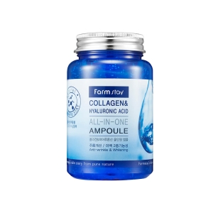 Ampułka do twarzy z koleganem i kwasem hialuronowym FARMSTAY COLLAGEN, 250 ml