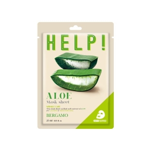 Nawilżająca maska w płachcie z aloesem BERGAMO HELP!, 25 ml