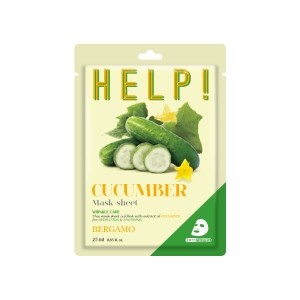 Wygładzająca maska w płachcie z ekstraktem z ogórka BERGAMO HELP!, 25 ml