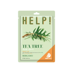 Kojąco-nawilżająca maska w płachcie z ekstraktem z drzewa herbacianego BERGAMO HELP!, 25 ml