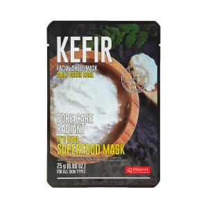 Maseczka w płachcie z mikroflorą ziaren kefiru DERMAL It's Real Superfood Mask, 25 ml
