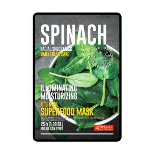 DERMAL It's Real Superfood Mask Rozjaśniająco-rewitalizująca maseczka w płachcie ze szpinakiem, 25 g
