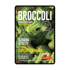 DERMAL It's Real Superfood Mask Witalizująco-rozjaśniająca maska w płachcie z brokułem, 25 g